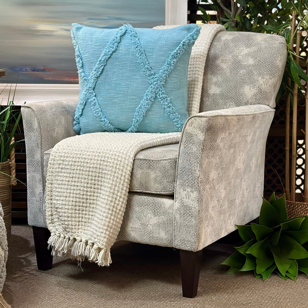 Grey Abstract Wedge Arm Chair