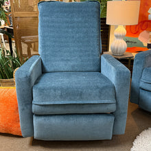 Load image into Gallery viewer, Blue Power Swivel Gliding Recliner
