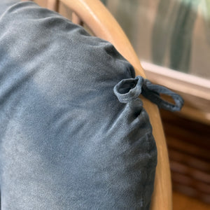 Wood/Blue Egg Swivel Rocker
