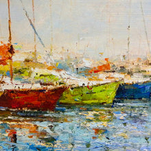 Load image into Gallery viewer, Vibrant Boat Harbor Giclee
