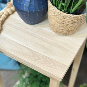 Natural Wood Side Table