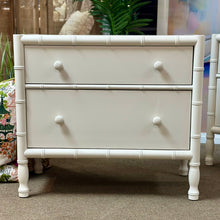 Load image into Gallery viewer, White Bamboo Look Nightstand
