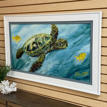 Load image into Gallery viewer, Green Turtle W/Fish Giclee
