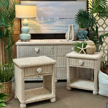 Load image into Gallery viewer, Ivory Wicker Shell Dresser

