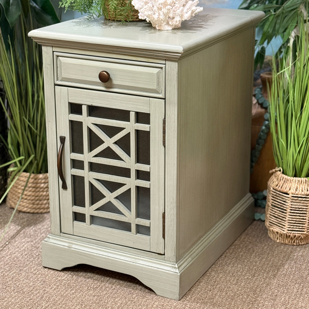 Soft Aqua Lattice Side Table