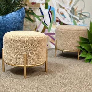 Beige Sherpa Ottoman