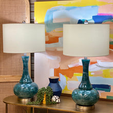 Load image into Gallery viewer, Teal/Blue Glass Lamp
