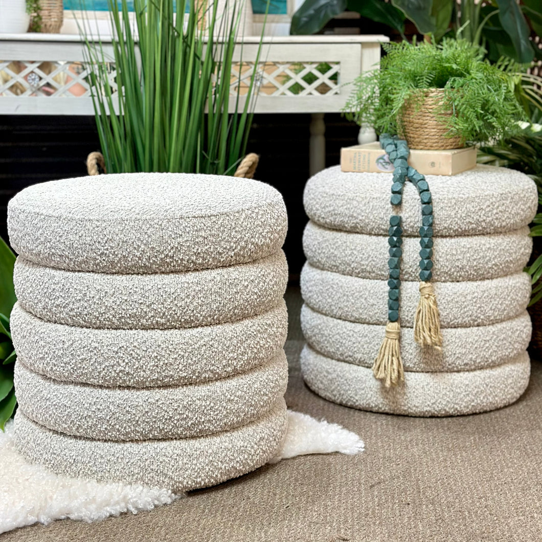 Boucle Channel Storage Ottoman