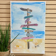 Load image into Gallery viewer, Beach Sign Canvas Art
