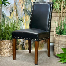 Load image into Gallery viewer, Black Faux Leather Dining Chair

