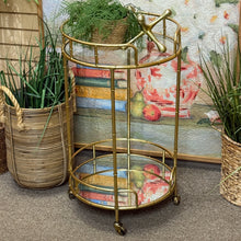 Load image into Gallery viewer, Gold Faux Bamboo Bar Cart
