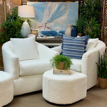 Load image into Gallery viewer, Plush Ivory Swivel Chair W/Otto
