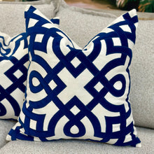 Load image into Gallery viewer, Blue/White Down Pillow
