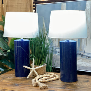 Navy Column Lamp