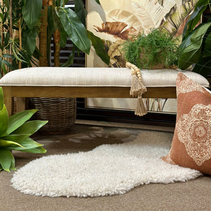 Beige Upholstered Bench