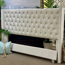 Load image into Gallery viewer, King Cream Tufted Bed

