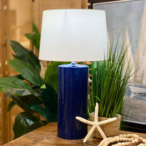 Navy Column Lamp