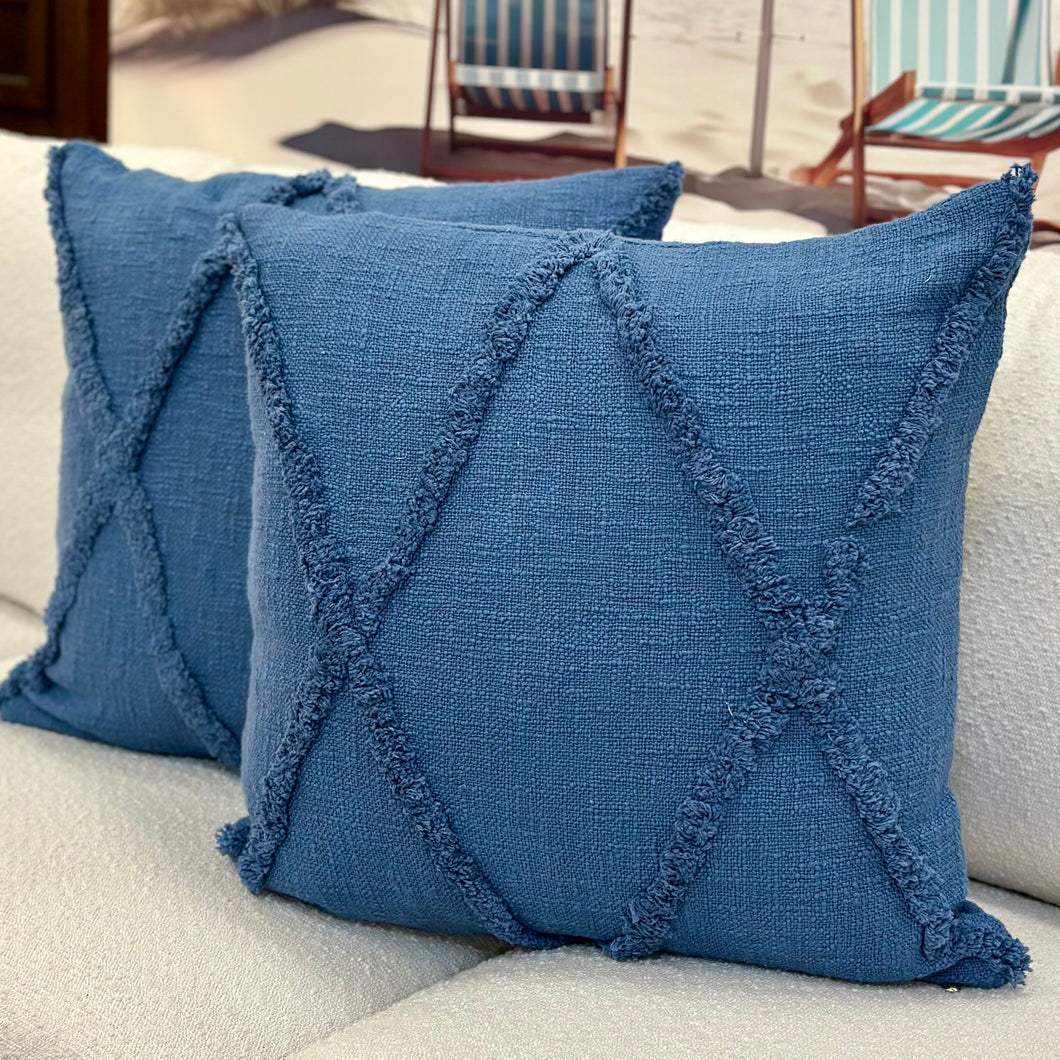 Blue Tufted Pillow