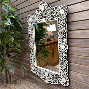 Embossed Bone Flower Mirror