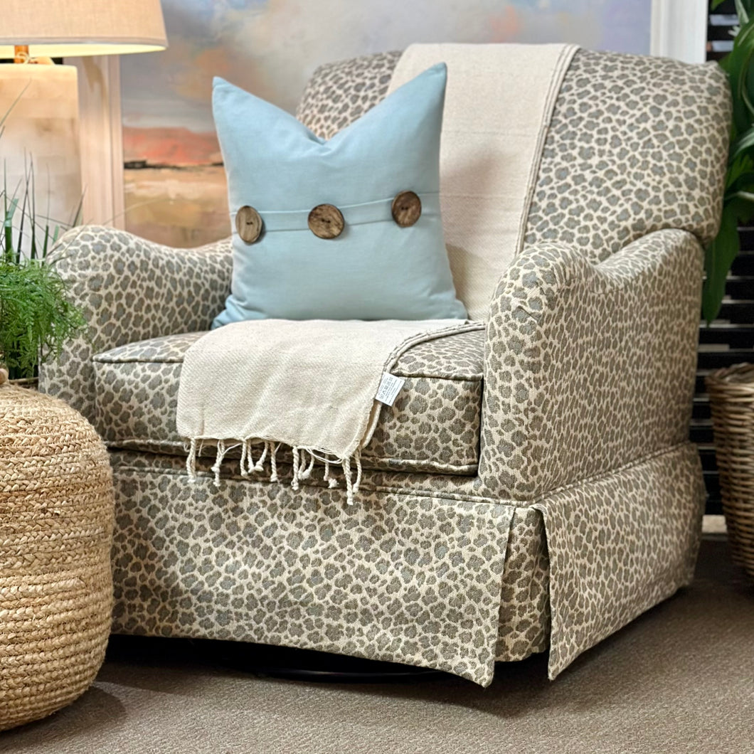 Leopard Print Swivel Glider