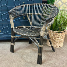 Load image into Gallery viewer, Black Rattan Chair
