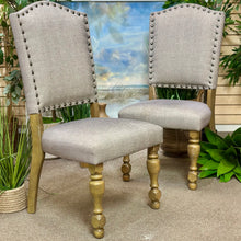 Load image into Gallery viewer, Grey Nailhead Dining Chair
