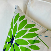 Load image into Gallery viewer, Blue/Green Floral Outdoor Pillow

