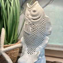 Load image into Gallery viewer, White Pierced Fish Lamp
