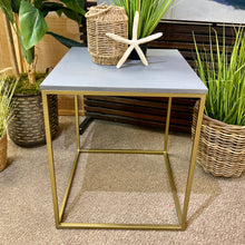 Load image into Gallery viewer, Grey &amp; Gold Square Side Table
