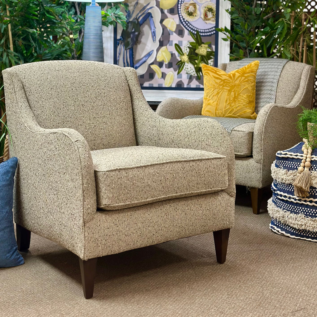 Ivory/Mocha Accent Chair