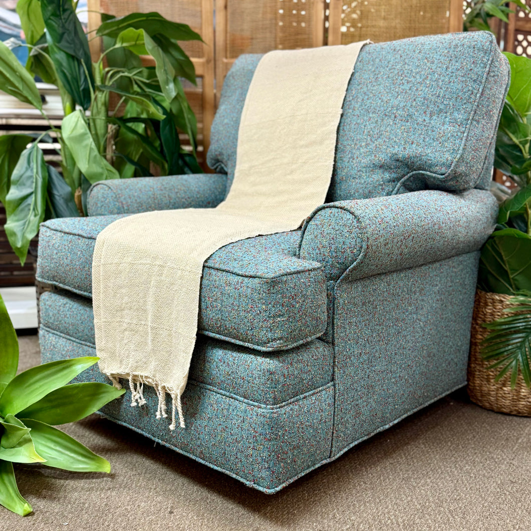 Craftmaster Turquoise Swivel Chair