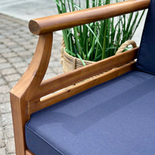 Load image into Gallery viewer, 4PC Navy/Acacia Wood Outdoor Set
