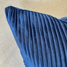 Load image into Gallery viewer, Navy Blue Ribbed Pillow
