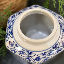 Load image into Gallery viewer, Blue/White Hexagon Jar
