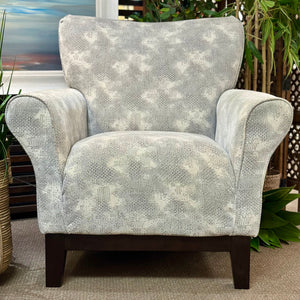 Grey Abstract Rolled Arm Chair