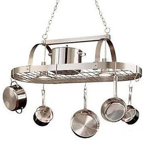 Satin Nickel Lighted Pot Rack