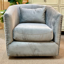 Load image into Gallery viewer, Grey Swivel Barrel Chair
