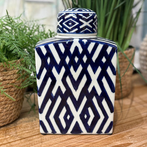 Blue/White Lidded Jar