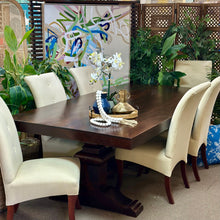 Load image into Gallery viewer, Dk Mocha Trestle Dining Table
