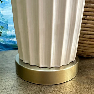 White Ribbed Lamp