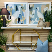 Load image into Gallery viewer, Gold Marble-Look Console
