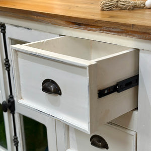 White 4DR/3DRW Cabinet