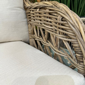 Natural Wicker Loveseat