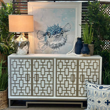 Load image into Gallery viewer, Silver/White Geometric Cabinet
