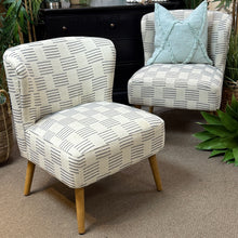 Load image into Gallery viewer, Blue Stitched Ivory Chair
