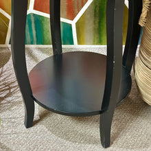 Load image into Gallery viewer, Blk Glass Top Side Table
