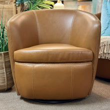 Load image into Gallery viewer, Camel Vegan Leather Swivel Chair
