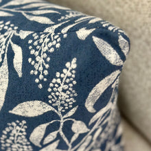 Load image into Gallery viewer, Blue Leaf Down Designer Pillow
