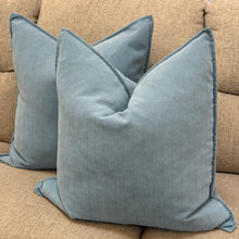 Load image into Gallery viewer, Blue Chevron Down Pillow
