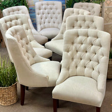 Load image into Gallery viewer, Ivory Tufted Dining Chair
